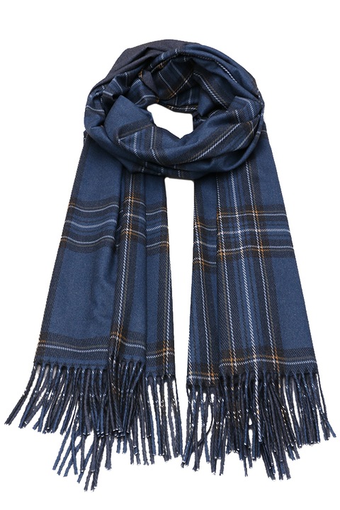 Дамски шал ROCS, Двулицев, Визкоза, Син,