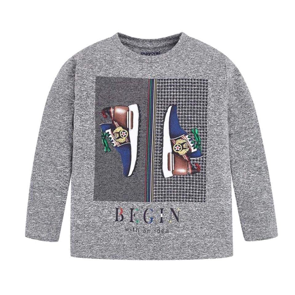 Bluza, Mayoral, cu imprimeu, gri