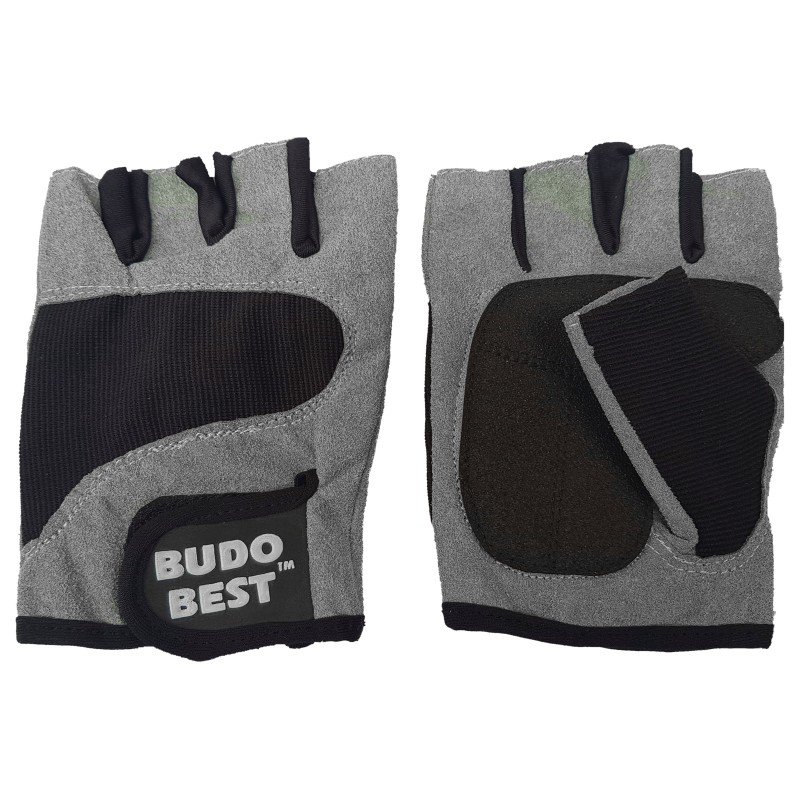 Manusi Fitness Tip A, Gri/Negru, Piele naturala, L INTL