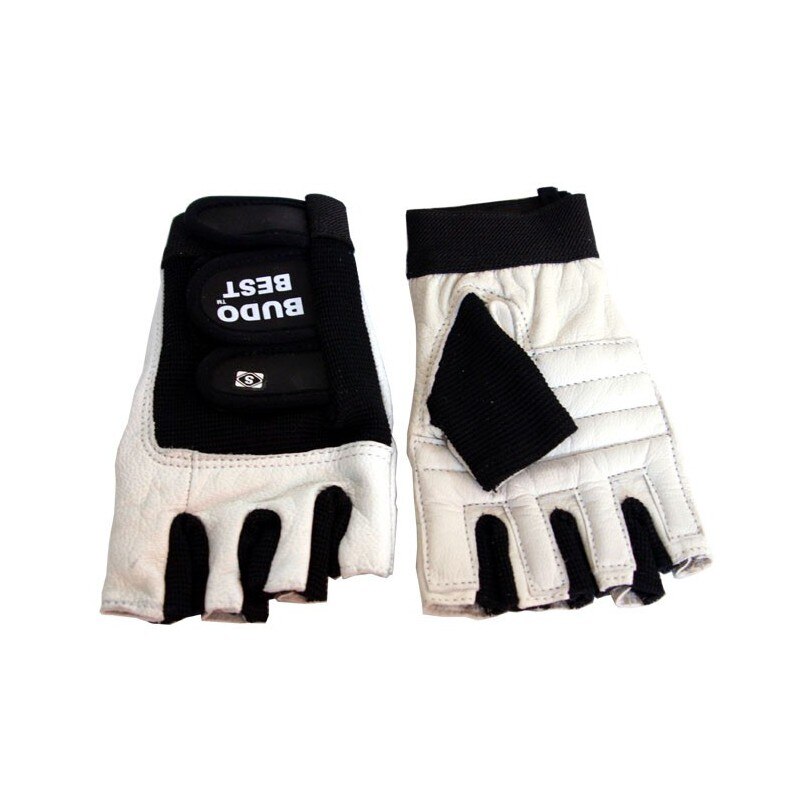 Manusi Fitness Tip G, Alb/Negru, Piele naturala, L INTL