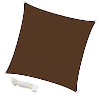 Copertina tip parasolar, ECD Germany, 3.6 x 3.6 m, patrat, maro, prelata de soare pentru gradina si terasa