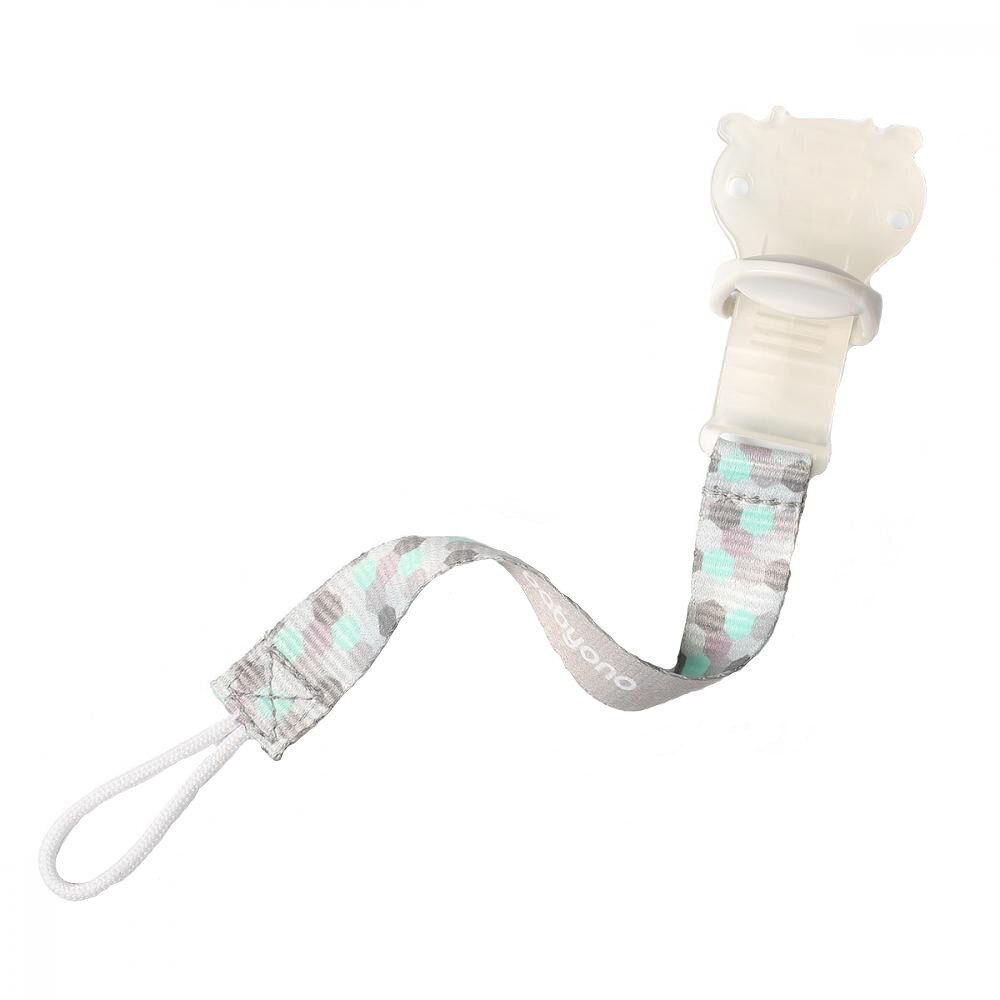 Lant suzeta Baby Ono cu clips gri verde