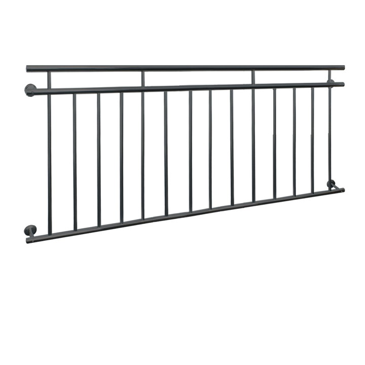 Balcon in stil frantuzesc, ECD Germany, 184 x 90 cm, gri inchis, balustrada balcon / fereastra