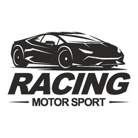 Sticker decorativ pentru perete, Auto, modern, Lamborghini racing motor sport, hol sau sufragerie, Negru, Autocolant PVC, 110 x 66 cm