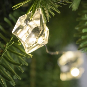 Ghirlanda brad 20 microLED-uri, Home, decor cristal, 1.9 m, baterii, de interior Ghirlanda brad 20 microLED-uri, Home, decor cristal, 1.9 m, baterii, de interior