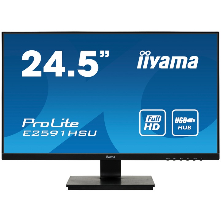 Монитор LED TN Iiyama 24,5'', Full HD, Display Port, 1ms, FreeSync, Черен