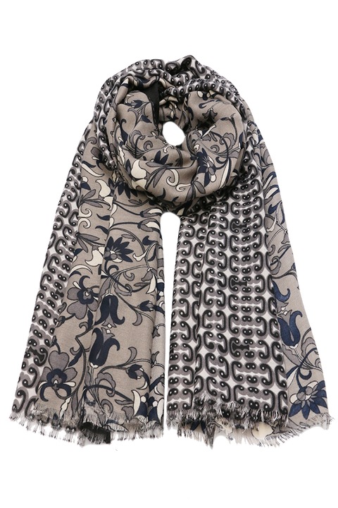 Дамски шал ROCS, B011DKGY, С цветна щампа, Вискоза, Tъмно сив