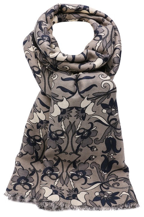 Esarfa pentru dama, cu imprimeu flori, din viscoza, B011DKGY Gri inchis