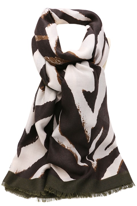Esarfa pentru dama, cu imprimeu dungi zebra, din viscoza, B017GN Verde