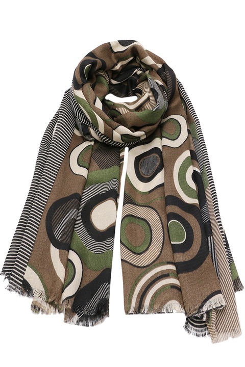 Дамски шал ROCS B016GN, с щампа на точки, изработен от вискоза, зелен