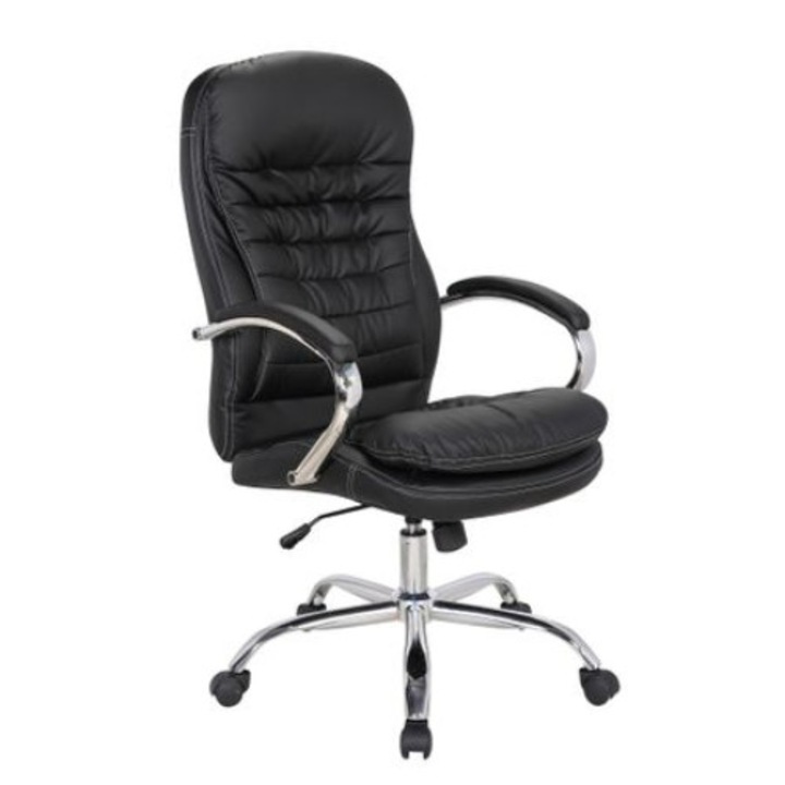 Scaun directorial VALUE, Negru, Piele ecologica