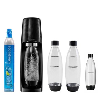 Pachet aparat pentru bauturi carbogazoase SodaStream Spirit MegaPack 3 sticle si butelie CO2 incluse Pachet aparat pentru bauturi carbogazoase SodaStream Spirit MegaPack 3 sticle si butelie CO2 incluse
