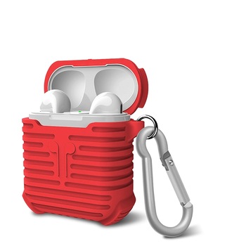 Husa suport casti Apple AirPods, Rosu, BBL1095 Husa suport casti Apple AirPods, Rosu, BBL1095