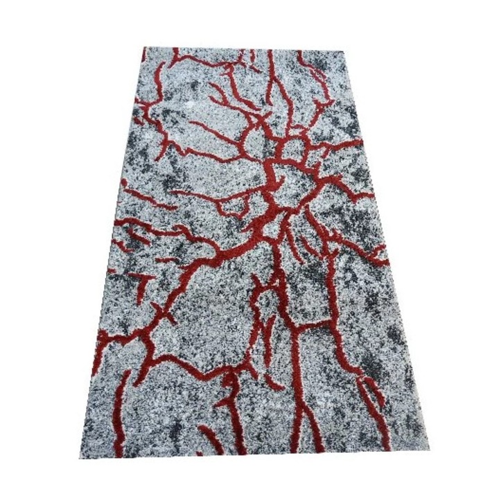 Covor Ama, Gri-Rosu, 200cm x 300cm