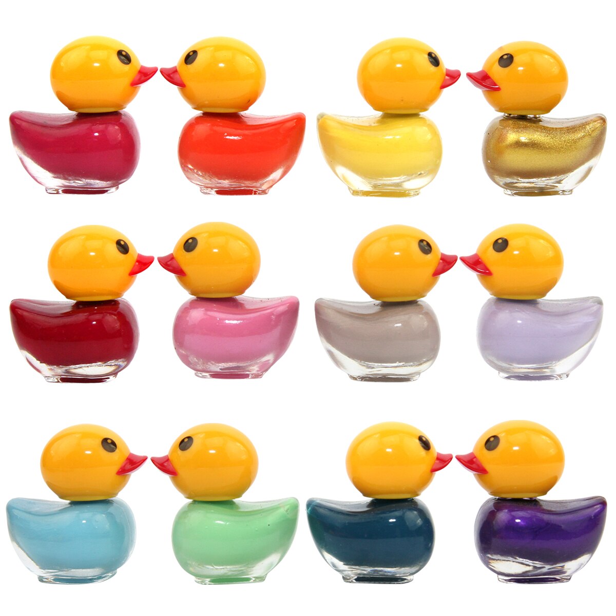 Lac de unghii Beauty4Britain, Ducky, multicolor, 12 bucati x 6 ml