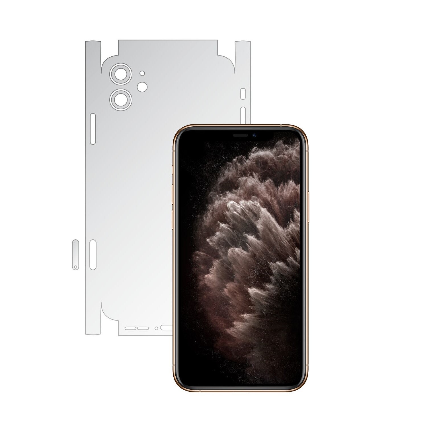 Folie Protectie Spate Invisible Skinz HD pentru Apple iPhone 11 - FULL CUT - Folie Siliconica Ultra-Clear cu taiere 360 Cut pentru Carcasa Spate si Laterale, Skin Adeziv Transparent, Edge to Edge Full Case Cover