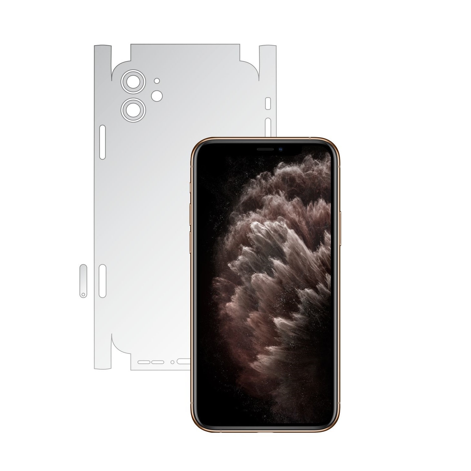 Folie Protectie Spate Invisible Skinz UHD AutoRegeneranta pentru Apple iPhone 11 - FULL CUT - Folie Siliconica Ultra-Clear cu taiere 360 Cut pentru Carcasa Spate si Laterale, Skin Adeziv Transparent, Edge to Edge Full Case Cover