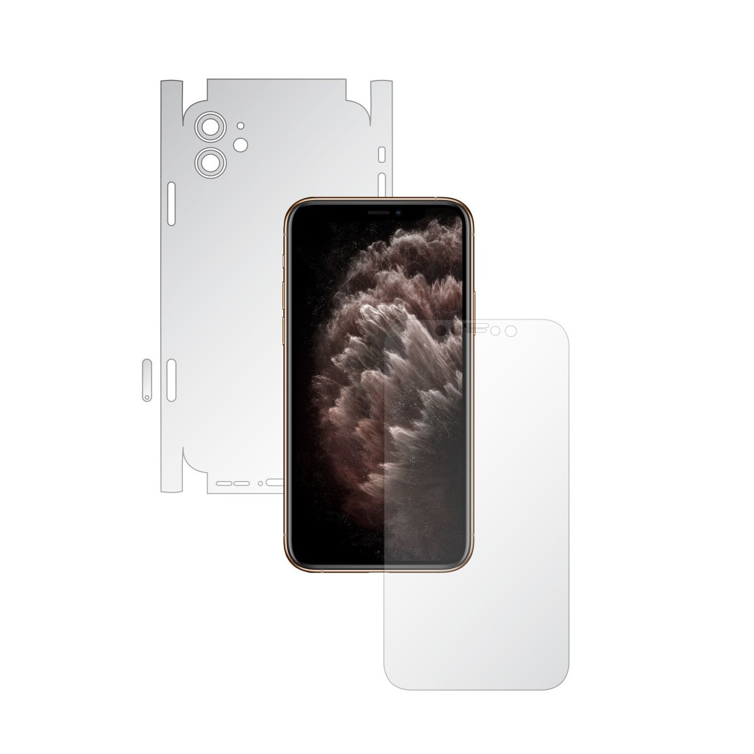 Folie Full Body Invisible Skinz UHD AutoRegeneranta pentru Apple iPhone 11 - FULL CUT - Folie Protectie Siliconica Ultra-Clear cu taiere 360 Cut pentru Ecran, Carcasa Spate si Laterale, Skin Adeziv Transparent, Edge to Edge Cover