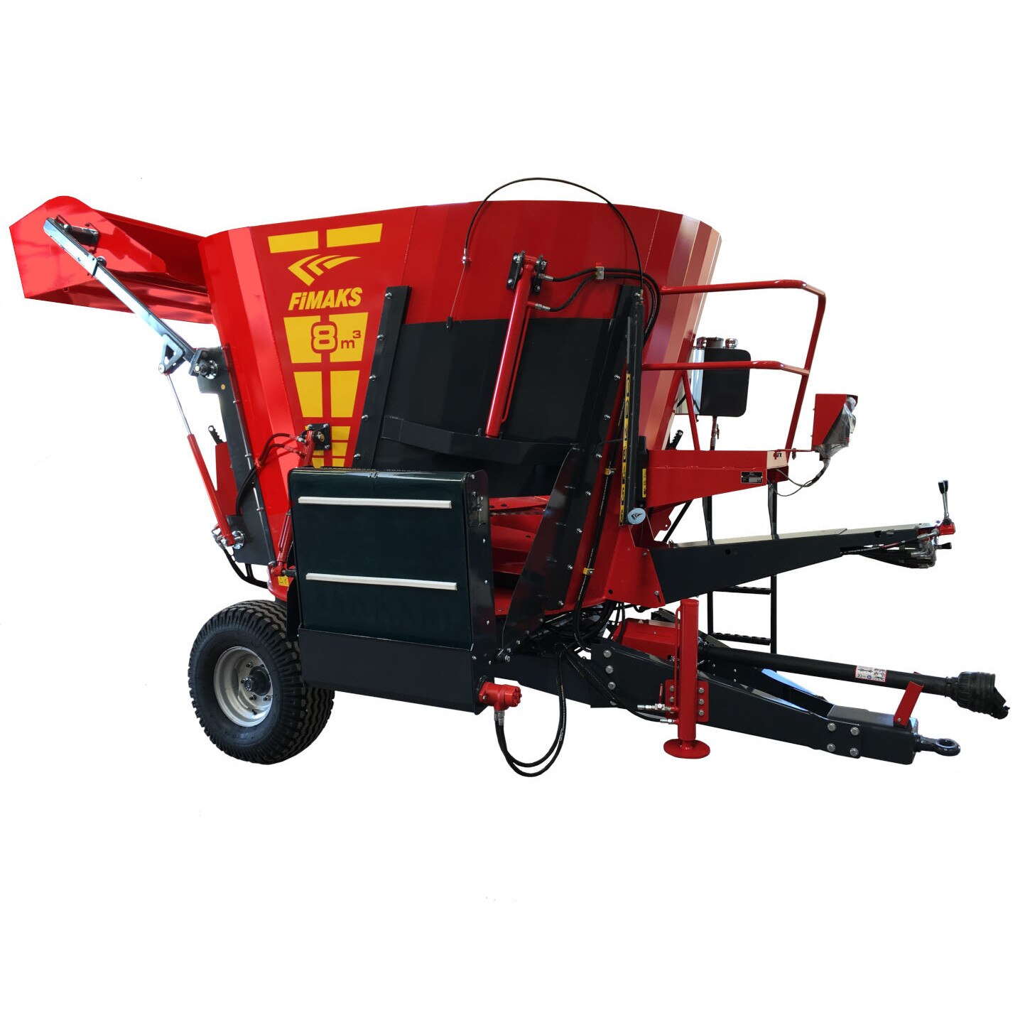 Remorca tehnologica verticala, descarcare laterala, fara banda cu un singur burghiu, Fimaks model FMV 8S, 8 m3