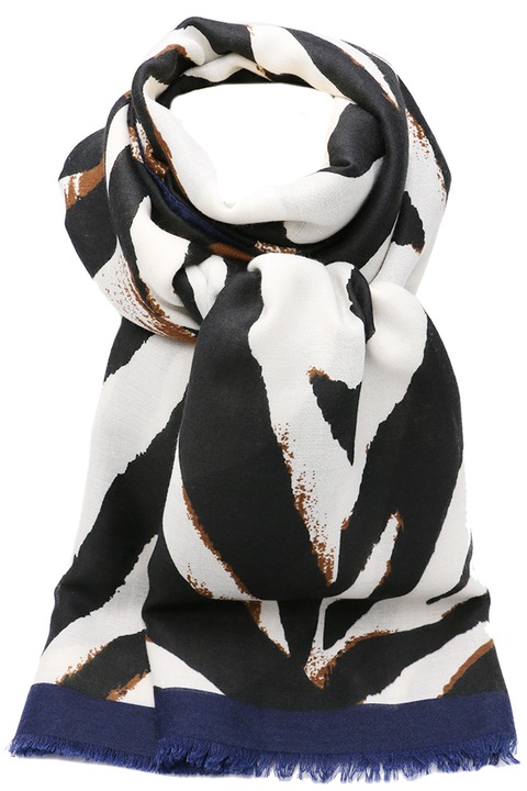 Esarfa pentru dama, cu imprimeu dungi zebra, din viscoza, B017NY Bleumarin