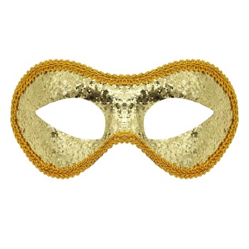 Masca party cu sclipici, Deco, Auriu, 20x7,5cm Masca party cu sclipici, Deco, Auriu, 20x7,5cm