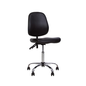 Scaun de laborator MEDICO, negru, piele ecologica, mecanism FreeLock Scaun de laborator MEDICO, negru, piele ecologica, mecanism FreeLock