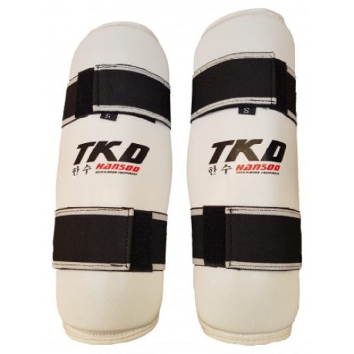 Tibiere Taekwondo - Hansoo, Alb, Piele ecologica, XL INTL