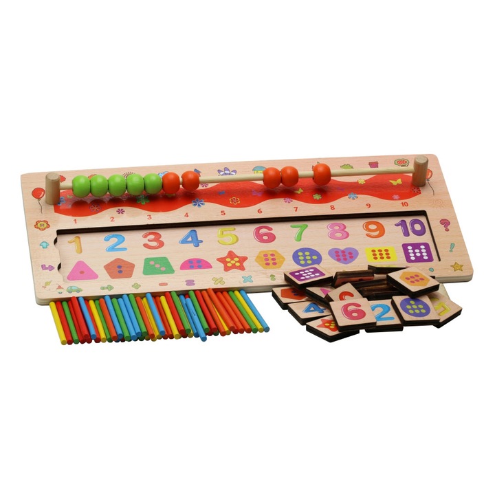 Joc matematic Montessori, lemn multicolor, 71 piese