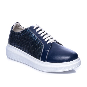 Pantofi barbati din piele naturala - Blu Impletit - TC3 BI, Blu Pantofi barbati din piele naturala - Blu Impletit - TC3 BI, Blu