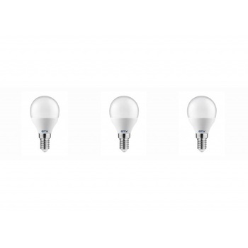 Set 3 becuri led E14, sferice 8W(54W), lumina alba naturala, 4000K, 700 lm, A+, GTV Set 3 becuri led E14, sferice 8W(54W), lumina alba naturala, 4000K, 700 lm, A+, GTV
