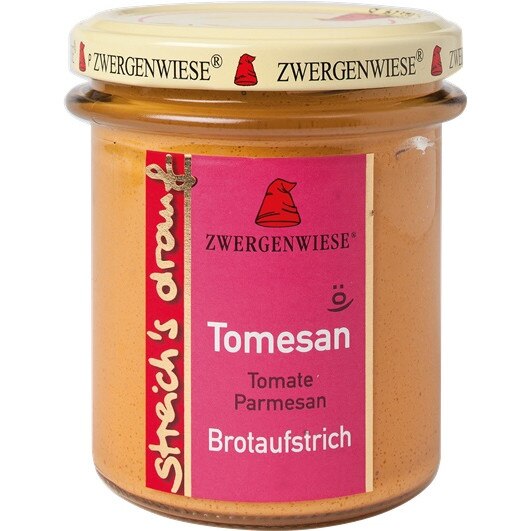 Crema tartinabila vegetala Tomesan cu tomate si parmezan FARA GLUTEN BIO Zwergenwiese 160 g