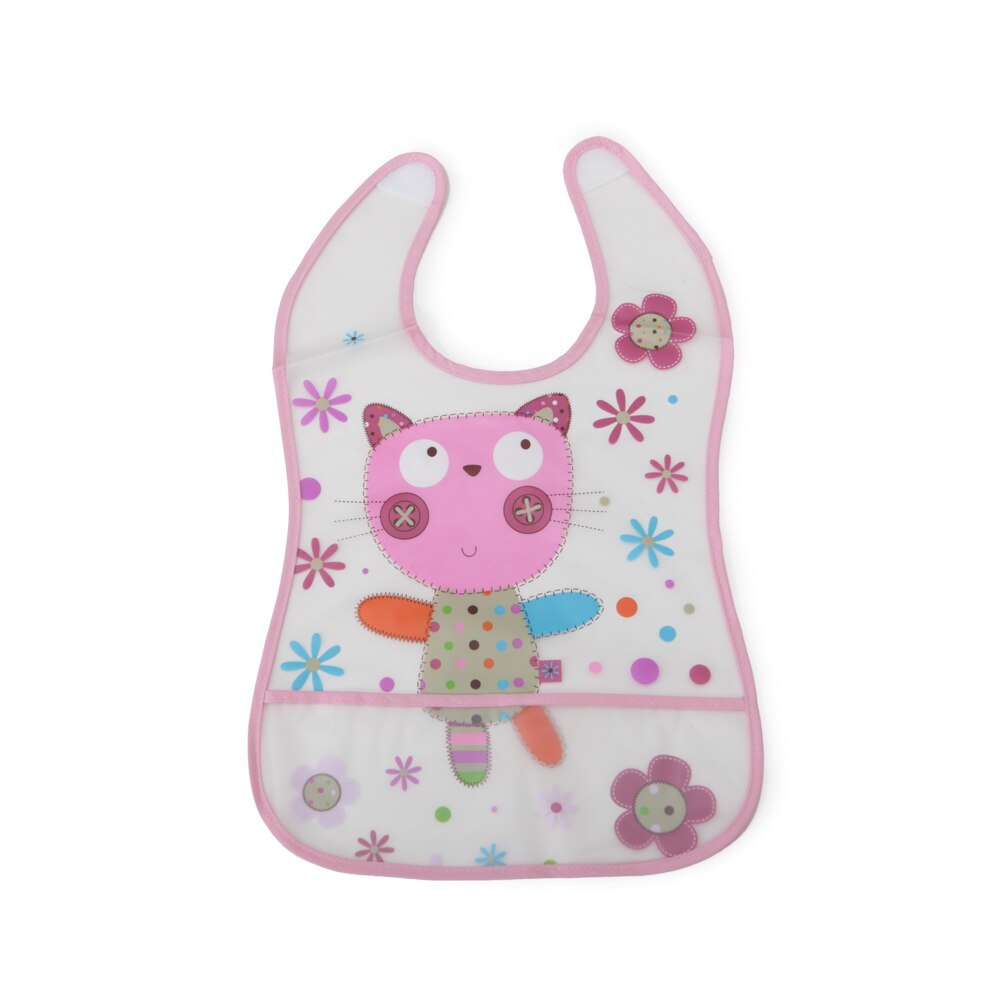 Bavetica mare impermeabila cu scai Happy Meal Pink