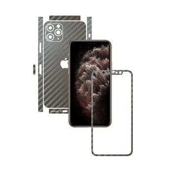 Folie Protectie Carbon Skinz pentru Apple iPhone 11 Pro - CAM CUT - Carbon Gri Argintiu Split Cut, Skin Adeziv Full Body Cover pentru Rama Ecran, Carcasa Spate si Laterale Folie Protectie Carbon Skinz pentru Apple iPhone 11 Pro - CAM CUT - Carbon Gri Argintiu Split Cut, Skin Adeziv Full Body Cover pentru Rama Ecran, Carcasa Spate si Laterale