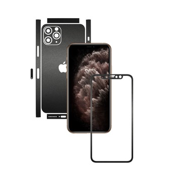 Folie Protectie Carbon Skinz pentru Apple iPhone 11 Pro Max - CAM CUT - Negru Mat Split Cut, Skin Adeziv Full Body Cover pentru Rama Ecran, Carcasa Spate si Laterale Folie Protectie Carbon Skinz pentru Apple iPhone 11 Pro Max - CAM CUT - Negru Mat Split Cut, Skin Adeziv Full Body Cover pentru Rama Ecran, Carcasa Spate si Laterale