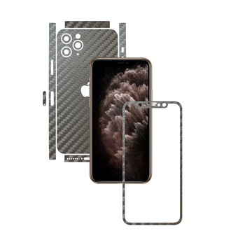 Folie Protectie Carbon Skinz pentru Apple iPhone 11 Pro Max - FULL CUT - Carbon Gri Argintiu Split Cut, Skin Adeziv Full Body Cover pentru Rama Ecran, Carcasa Spate si Laterale Folie Protectie Carbon Skinz pentru Apple iPhone 11 Pro Max - FULL CUT - Carbon Gri Argintiu Split Cut, Skin Adeziv Full Body Cover pentru Rama Ecran, Carcasa Spate si Laterale