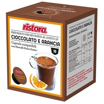 Cafea capsule Ristora Cioccolato e arancia, capsule compatibile Dolce Gusto, 10 capsule, 180g Cafea capsule Ristora Cioccolato e arancia, capsule compatibile Dolce Gusto, 10 capsule, 180g