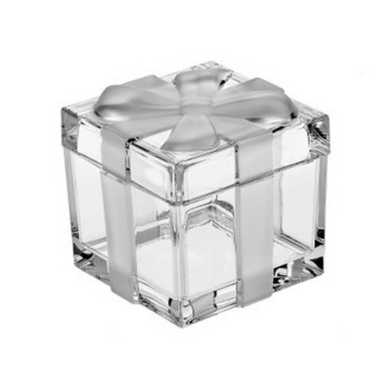 Bomboniera patrata cu forma de cadou, 10X10 cm, Cristal Bohemia Bomboniera patrata cu forma de cadou, 10X10 cm, Cristal Bohemia
