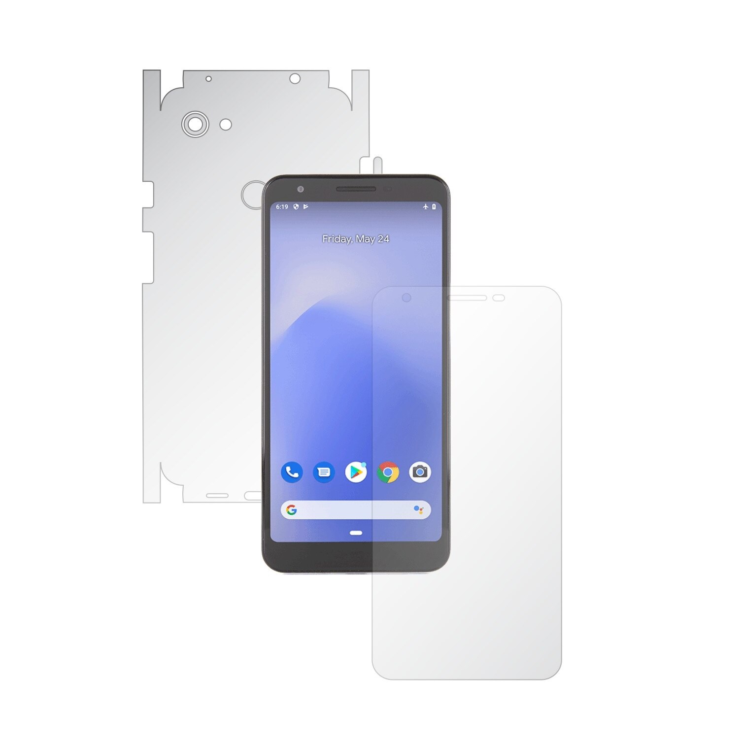 Folie Full Body Invisible Skinz UHD AutoRegeneranta pentru Google Pixel 3a XL - Folie Protectie Siliconica Ultra-Clear cu taiere 360 Cut pentru Ecran, Carcasa Spate si Laterale, Skin Adeziv Transparent, Edge to Edge Cover