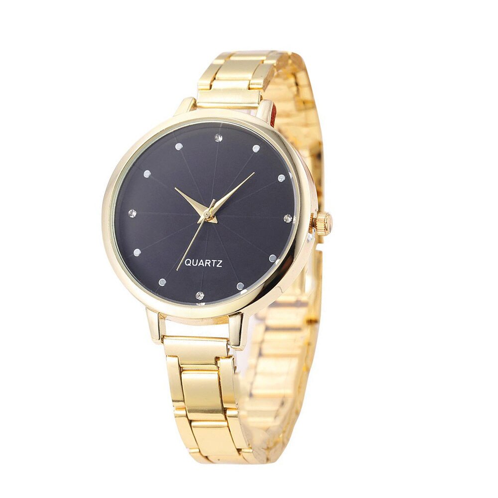 Ceas Viser Dama Quartz Casual Elegant Auriu/negru, PN999699GNU, curea din metal (zale), afisaj Analog