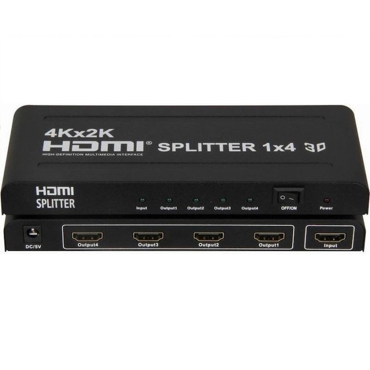 Splitter HDMI 1x intrare, 4x iesiri Full HD