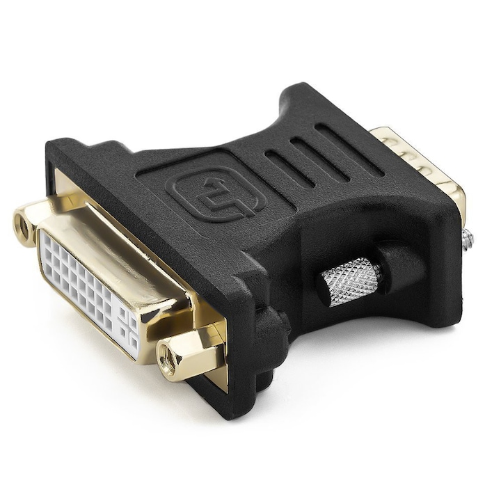 Adaptor DVI mama la VGA tata, contacte aurite