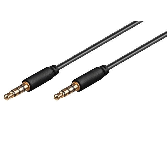 Cablu audio jack 3,5mm tata 4 contacte la jack 3,5mm tata 4 contacte, 1,5m,  contacte aurite 