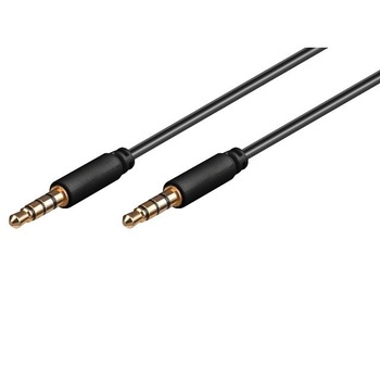 Cablu audio jack 3,5mm tata 4 contacte la jack 3,5mm tata 4 contacte, 1m, contacte aurite Cablu audio jack 3,5mm tata 4 contacte la jack 3,5mm tata 4 contacte, 1m, contacte aurite
