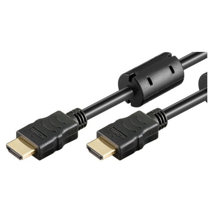 Cablu HDMI A tata la HDMI A tata, 7.5m, 1.4V, ecranat, cu Ethernet, ARC, cu ferita, contacte aurite