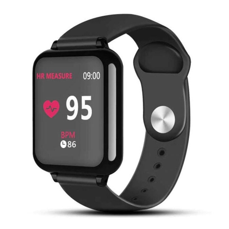 Ceas Smartwatch B57 Techstar®, Waterproof, Fitness Tracker Unisex, Monitorizare Puls, Bluetooth, Negru