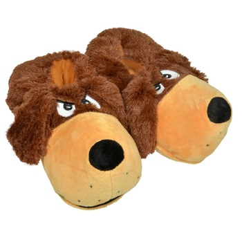 Botosi de casa imblaniti, model caine 3D, marime 35-36, maro Botosi de casa imblaniti, model caine 3D, marime 35-36, maro