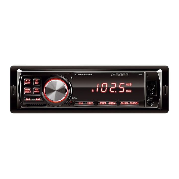 Radio de masina cu Bluetooth, USB, SD, ecran LED rosu, VBT 1000/RD