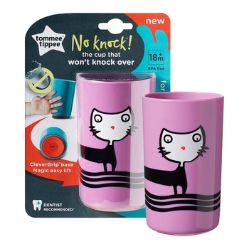Cana Tommee Tippee No Knock, 300 ml, 1 buc, + 18 luni, Pisica Roz Cana Tommee Tippee No Knock, 300 ml, 1 buc, + 18 luni, Pisica Roz
