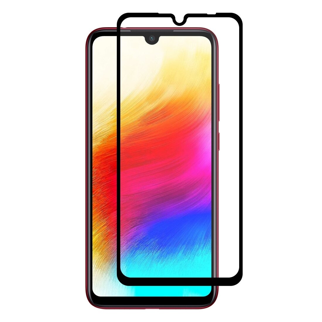 Folie sticla securizata Full Cover Full Glue pentru Xiaomi Redmi 7, Negru