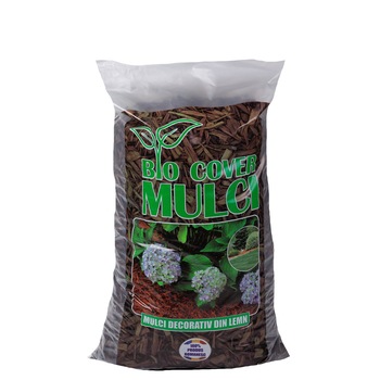 Scoarta lemn decorativa pentru gradina, Biocover, Mulci, Maro, 50L Scoarta lemn decorativa pentru gradina, Biocover, Mulci, Maro, 50L